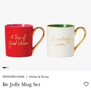 kate spade Red and Green Festive Mugs for Dining